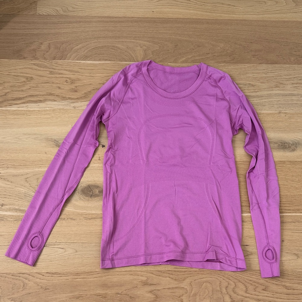 Swiftly Long Sleeve Athletic Top in Bright Magenta
